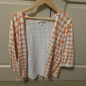 Coral Polka Dot Cardigan